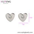 E-337 xuping high quality simple stainless steel heart shape rhinestone ladies stud earrings